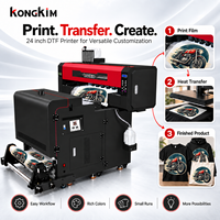 Imprimante DTF KONGKIM 24 pouces avec agitateur automatique et système de circulation d'encre blanche 9 couleurs