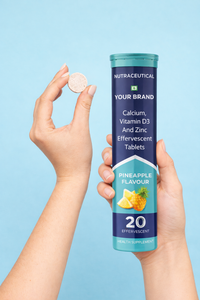 Tabletas Efervescentes de Calcio, Vitamina D3 y Zinc con Sabor a Piña, Suplemento para la Salud Ósea e Inmunidad, Paquete de 20 Tabletas - Product Image 5