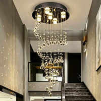 Lustre moderne de luxe en cristal LED 3000/4000/6000K pour hall d'entrée, double salon, restaurant et projets hôteliers