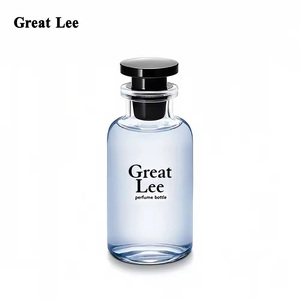 Botella de spray de perfume de vidrio redonda de alta calidad personalizada 30ml 50ml 100mL Botellas de perfume recargables transparentes vacías con caja - Product Image 1