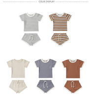 2022 nouveau bébé garçon été costume ensemble enfants à manches courtes T-Shirt Shorts solide coton Pit Strip à manches courtes costume pour les enfants