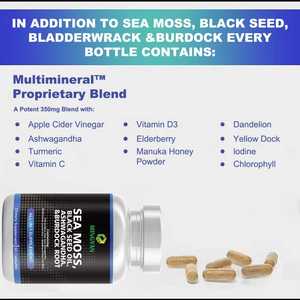 Complément Herbal Tout-en-un OEM/ODM à base de Mousse de Mer, Huile de Nigelle, Ashwagandha et Racine de Bardane pour Adultes : Soutien Immunitaire et Santé Digestive - Product Image 5