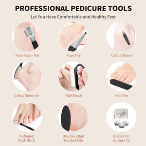 Elektrische Kallus entferner füße mit wiederauf ladbarem wasserdichtem 10-in-1-Pediküre mit 3 Fußpflege werkzeugen für Rollen köpfe - Product Image 4