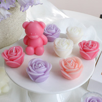 Set Lilin Aroma Mawar Cantik untuk Hari Valentine & Hadiah Liburan, Lilin Aromaterapi dari Lilin Kedelai Non-Toksik untuk Wanita & Teman