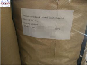 Fábrica de Flejes de Acero Negro A36 Q235 Q345 3/4 19*0.5mm 5/8 16*0.5mm 5/4 31.75*0.8mm con Superficie Pintada de Negro y Encerada, <span class=keywords><strong>Precio</strong></span> por kg - Product Image 2