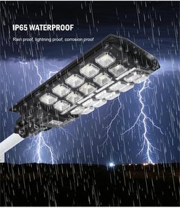 Tích hợp công suất cao LED năng lượng mặt trời ánh sáng đường phố năng lượng mặt trời bảng điều khiển IP65 đánh giá cảm biến ánh sáng + Kiểm soát thời gian 6000K ánh sáng ban ngày 24h chiếu sáng - Product Image 3