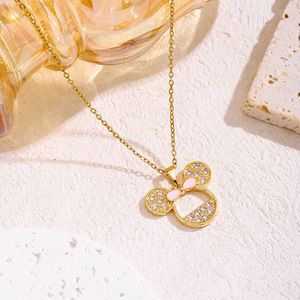 Lindo Collar de Acero Inoxidable Chapado en Oro con Colgante de <span class=keywords><strong>Mickey</strong></span> Mouse de Dibujos Animados para Mujer - Product Image 6