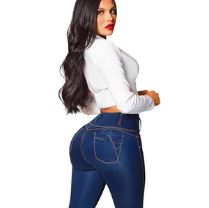 2023 Jeans Brand New Womens Juniors Ripped High Waist Long Pants Jeans Butt Lift 3 Button Slim Fit Skinny Denim Pants