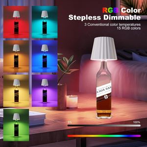 Modern Design USB Rechargeable Wireless Table <strong>Lamp</strong> with Three Colors &amp; Continuous Brightness <strong>Adjustment</strong> Bottle <strong>Lamp</strong> - Product Image 2