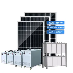 सोलारथन सौर ऊर्जा पैनल होम सिस्टम 500w सौर जनरेटर 1k 1.5kw अंतर्निहित बैटरी mppt हाइब्रिड सौर इन्वर्टर