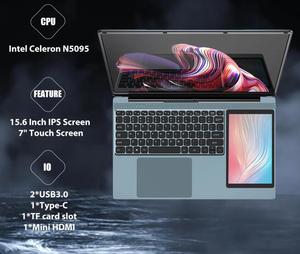 Doppio schermo nuovo di zecca 15.6 pollici + 7 pollici IPS Touch PC portatile Intel Celeron N100 32GB + 2TB di memoria per uso aziendale e studentesco - Product Image 2