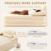 Matelas Gonflable Confortable Queen Size pour Camping avec Tête de Lit, Oreillers et Pompe Intégrée