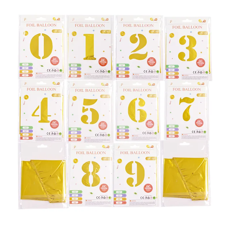 16 "32" 40 "वर्णमाला संख्या कागज कार्ड पन्नी गुब्बारे उत्तम पैकेजिंग खुश जन्मदिन की पार्टी गुब्बारे संख्या पार्टी गुब्बारे