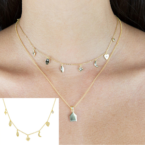 ROXI Fashion S925 - Joyería de Plata de Ley, Collar Sencillo con Pequeña Estrella, Luna y Corazón, Regalos - Product Image 3
