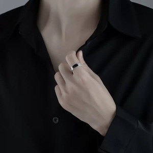 Anillo de Dragón Vintage para Hombre, Anillo de Dedo Abierto Personalizado, Estilo Étnico Simple y Moderno, Anillo Negro para Hombre - Product Image 3