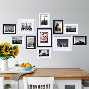 Custom Large Size Factory Wholesale Black Wall <strong>Mounted</strong> Tabletop Picture Display Solid Wood Photo <strong>Frame</strong> <strong>With</strong> Mat - Product Image 4