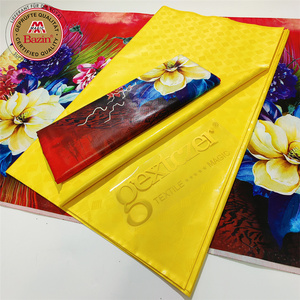 Tissu Bazin Riche Imprimé Fleur <span class=keywords><strong>Parfum</strong></span>ée 2.5+2.5 Yards Avec Bazin Riche Couleur Unie Brocart Getczer pour <span class=keywords><strong>Couture</strong></span> de Tissu Dentelle Africaine - Product Image 1