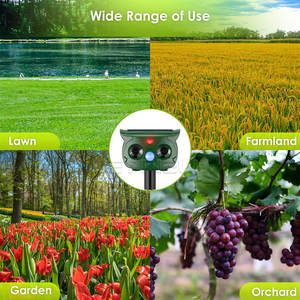 جهاز مبيد للحيوانات بالموجات فوق الصوتية يعمل بالطاقة الشمسية مستشعر البير مقاوم للماء والغزلان طارد في الهواء الطلق لسناجب الراكون والأرانب الظربان والثعالب - Product Image 6