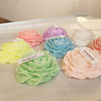 LUYI-Lilin Wangi Bunga Peony Buatan Tangan untuk Hadiah Hari Ibu Lilin Aroma Bunga Estetis Suvenir Pesta Pernikahan