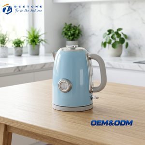 Bouilloire Électrique Rétro 1,7 L avec Indicateur de Température et Élément Chauffant Dissimulé pour le Thé, le Café et la Préparation Quotidienne - Product Image 1