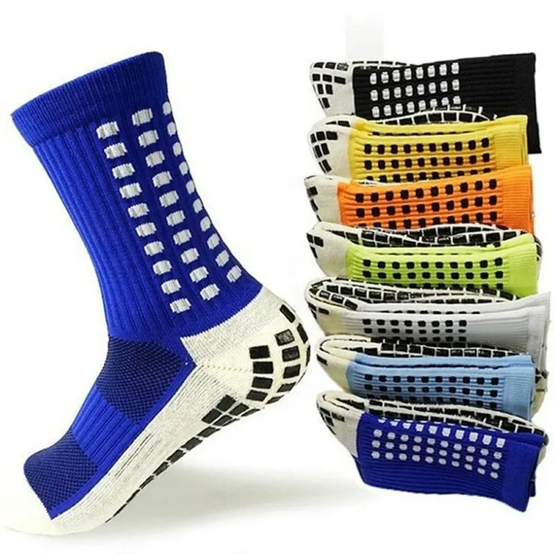 Custom Logo Grip Sports Socks Football Soccer Media Antideslizante Futbol Trampoline Anti Slip Yoga Pilates Socks Tape Design