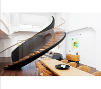 Escalier courbé résistant aux intempéries pour villas, jardins, terrasses et aménagements paysagers à plusieurs niveaux