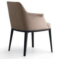 Fauteuil d'appoint moderne en cuir avec cadre en bois de style mid-century, chaise longue pour salon, mobilier d'hôtel