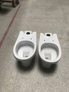 WC a due pezzi in ceramica bianca stile moderno per hotel, con scarico a parete e doppio flusso, prodotto a Chaozhou - Product Image 6