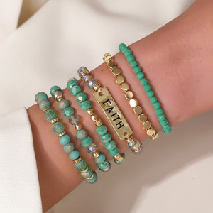 Fashion Charm <b>Bracelets</b> Multi Layered Beaded Elastic Rope Jewelry Women's Gift <b>Crystal</b> Bohemian Style SY0808 1SY0811 1 - Product Image 2