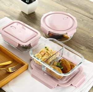 Vente en gros de boîte à lunch rectangulaire en <span class=keywords><strong>Pyrex</strong></span> pouvant être chauffée boîte à bento boîte à bento en verre de réfrigérateur pour le stockage des aliments - Product Image 5