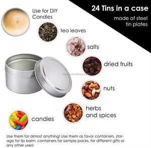 Lage Moq Groothandel Goud Zwart Splinter Lege Kleine Kaars Blikken Pot <span class=keywords><strong>2</strong></span>.5Oz Kaars Tin - Product Image 5