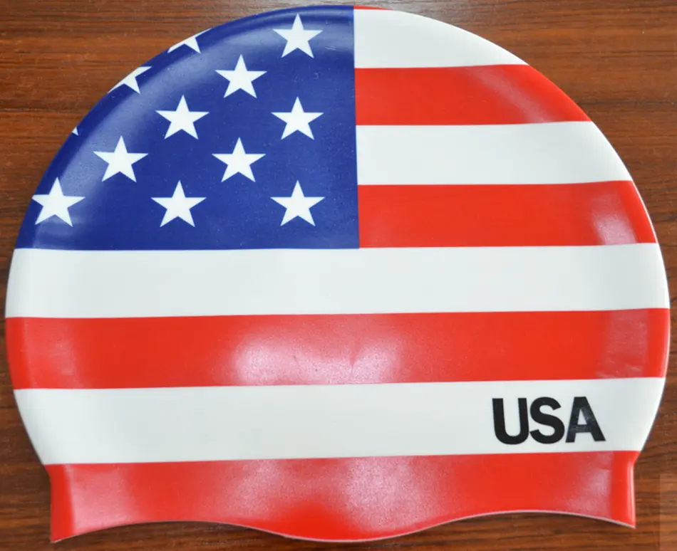 राष्ट्रीय ध्वज तैराकी टोपी थोक सिलिकॉन तैराकी टोपी निजीकृत तैराकी कैप