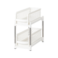 Tiroir de cuisine en plastique durable à double étage coulissant et durable Porte-épices pour l'organisation du rangement à domicile sous l'évier PP