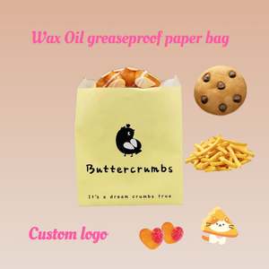 Sacs en papier kraft personnalisés avec logo imprimé, résistants à la graisse, pour biscuits et desserts, emballage à emporter pour restaurants - Product Image 5