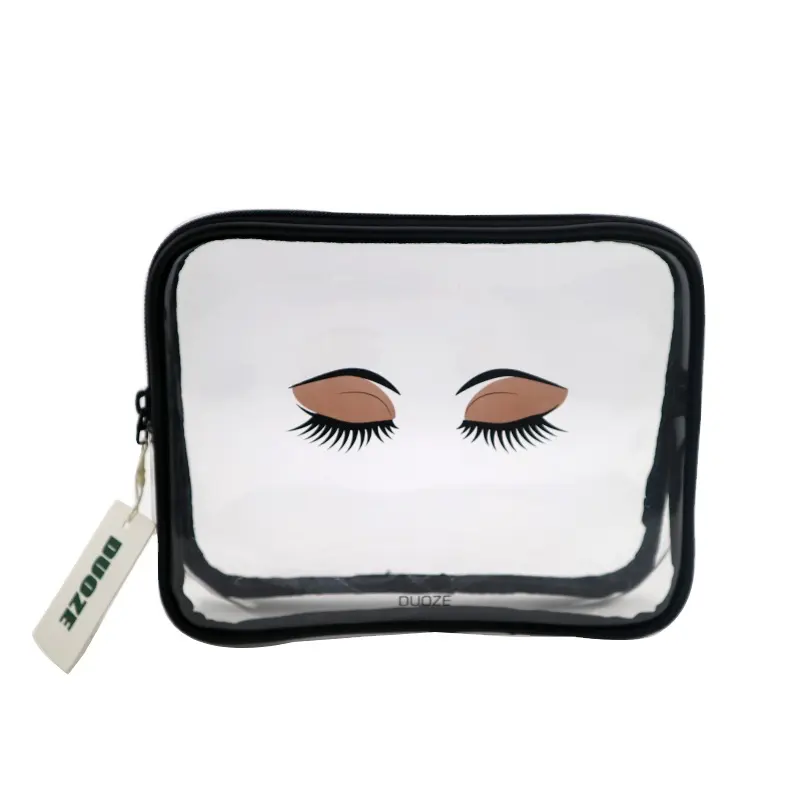 eBay hot sale Cartoon style Big eyes print pattern clear pvc small cosmetic bag
