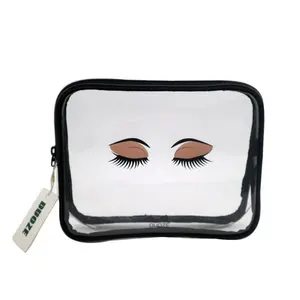 Bay Hot Sale Cartoon Style Big Eyes Print Pattern Clear Pvc Small Cosmetic Bag