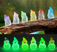 Figuras de Gnomos de Resina para Jardín, Pequeñas, Lindas y Divertidas, Esculturas Pintadas a Mano, Adornos Infantiles Luminosos para Navidad