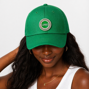 Nouvelle sortie : Casquette de baseball 1946 inspirée de The Links Incorporated, ornée d'un charme en perles scintillantes, ton vert - Product Image 1