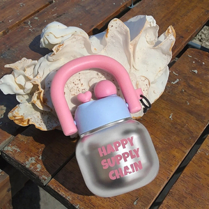 Wholesale Big Belly Cup Double <b>Drinking</b> Carrying Pot Large Capacity Cute Ton Bucket Male and Female Students Trend <b>Plastic</b> - Product Image 3