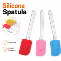 Spatule en silicone grande taille avec logo personnalisé, résistante à la chaleur, de qualité alimentaire, tête détachable, grattoir à crème et beurre, outil de décoration pour pâtisserie