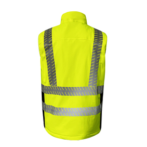 เสื้อกั๊กนิรภัยสำหรับผู้ชาย เสื้อกั๊กสะท้อนแสงแบบมีแผ่นรองรับแรงกระแทก - Product Image 2