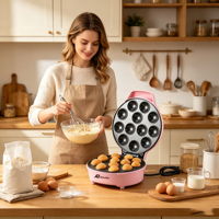 Anbolife Machine à Cake Pops 14 Cavités, Revêtement Antiadhésif, Contrôle Automatique du Thermostat avec Fusible Thermique, Vente Directe Usine, OEM ODM Personnalisé