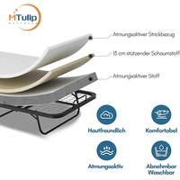 Lit pliant en métal à hauteur de jambe réglable pour dortoir, usage domestique, matelas en mousse à mémoire de forme, lit pliant moderne