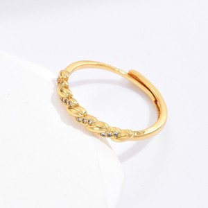 Anneau Popularité Européenne Et Américaine Personnalité Blé Zircon Anneau Ouvert Lumière De Luxe Design De Mode Anneau Haut De Gamme - Product Image 2