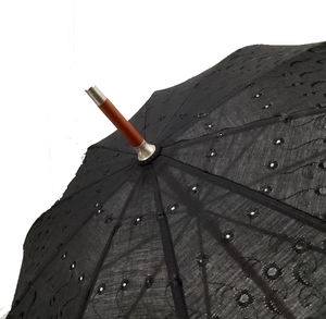 Parapluie de golf classique de 30 pouces, ouverture semi-automatique, noir, polyester, manche en bois, 8 panneaux, structure entièrement métallique, marque - Product Image 4