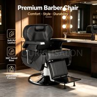 Fauteuil moderne pour salon de coiffure, fauteuil inclinable pour coiffeur, fauteuil polyvalent pour coiffure avec revêtement en cuir PU