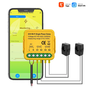 LEDEAST 2017 Tuya Smart Life WiFi Medidor de energía 80A con abrazadera CT KWh Monitor de consumo de energía Estadísticas de electricidad - Product Image 3