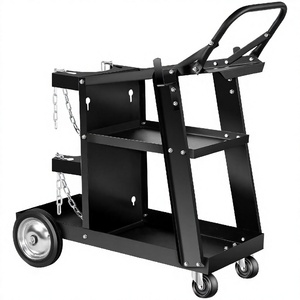 Carrito de Soldadura Rodante de 3 Niveles de Hierro Negro Industrial con Capacidad de Carga de 80 kg, para Soldador TIG/MIG y Cortador de Plasma, 1 Año de Garantía - Product Image 2