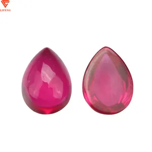 Zg — Cabochon rouge synthétique, pierre précieuse ample en forme de poire, 8*10mm, prix en gros, pour la fabrication de bijoux
