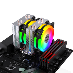 Lovinglcool Quạt làm mát <span class=keywords><strong>CPU</strong></span> RGB Quạt làm mát tháp đôi quạt 6 ống dẫn nhiệt bằng đồng thông dụng cho máy tính AMD Intel i3 i5 i7 <span class=keywords><strong>775</strong></span> 115x - Product Image 6